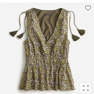 J.Crew v-neck cotton voile floral top